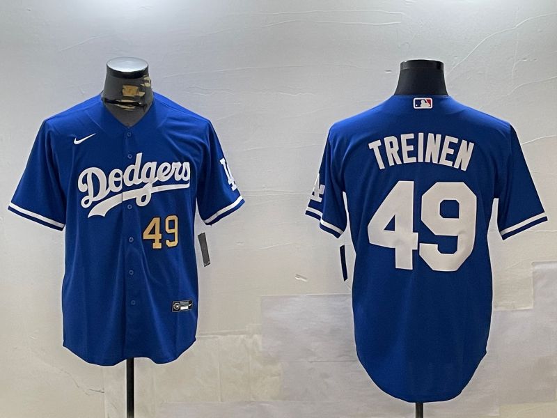 Men Los Angeles Dodgers #49 Treinen Blue Game 2024 Nike MLB Jersey style 24->los angeles dodgers->MLB Jersey